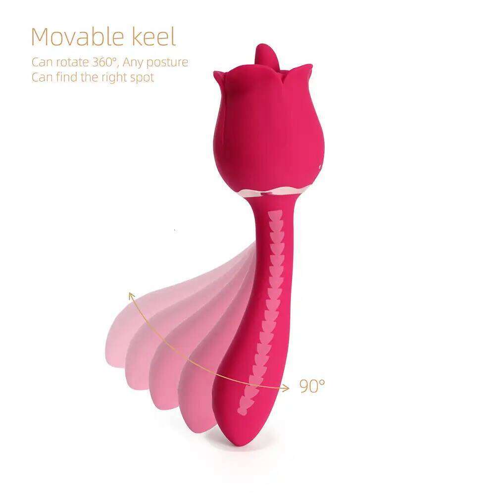 Rose-Licking Vibrator Female G Spot Nipple Clitoris Stimulator Tongue 7 Licking Vibrating Adults Sex Toys for Women W260305