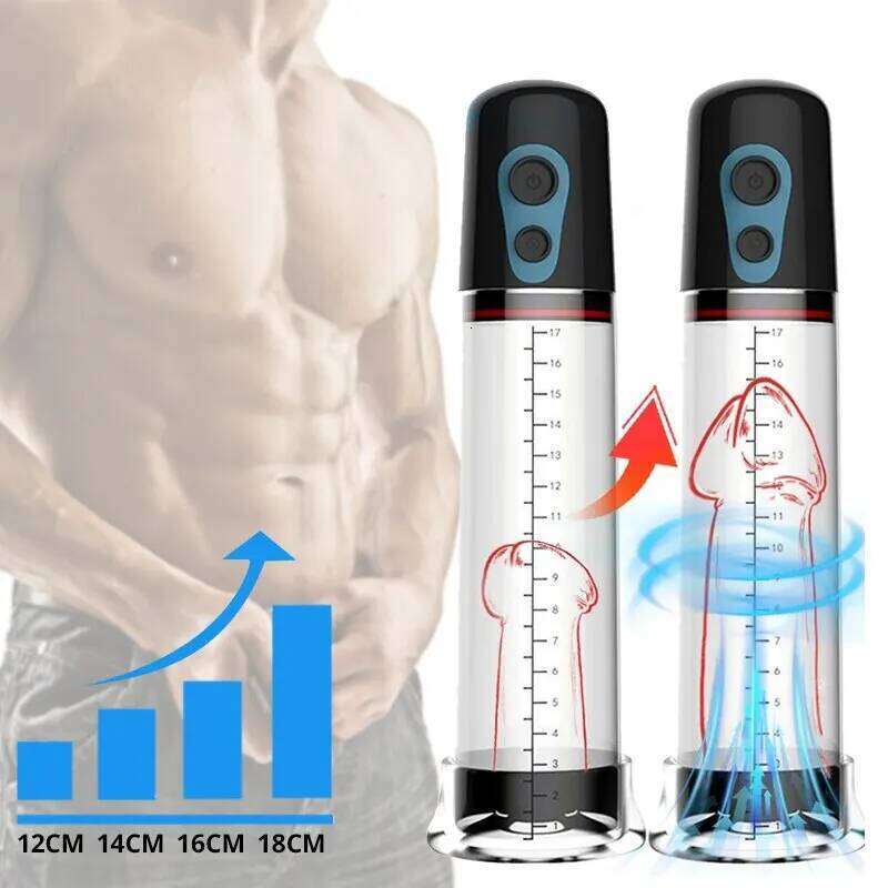 Men Sex Toys Electric Male Masturbator Extender Penile Vacuum Pump Penis Enlargement Enhancer Massager Ring W260305