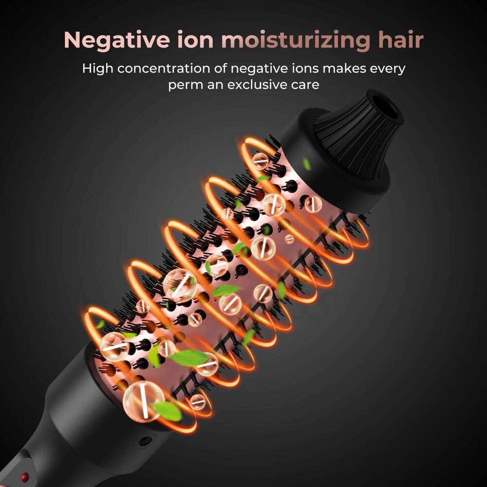 Thermal Double PTC Heated Curling Iron Anti-Scald Round 32mm Hair Curler Hot Volumizing Brush Styler 26Y0306