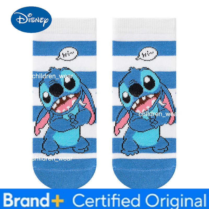 Disney 5 Pairs Spring Autumn Cartoon Stitch Children Socks Boys Socks Middle Tube sock Cotton Cute Kids Socks Girl Sock Size 1-8 Years H260306