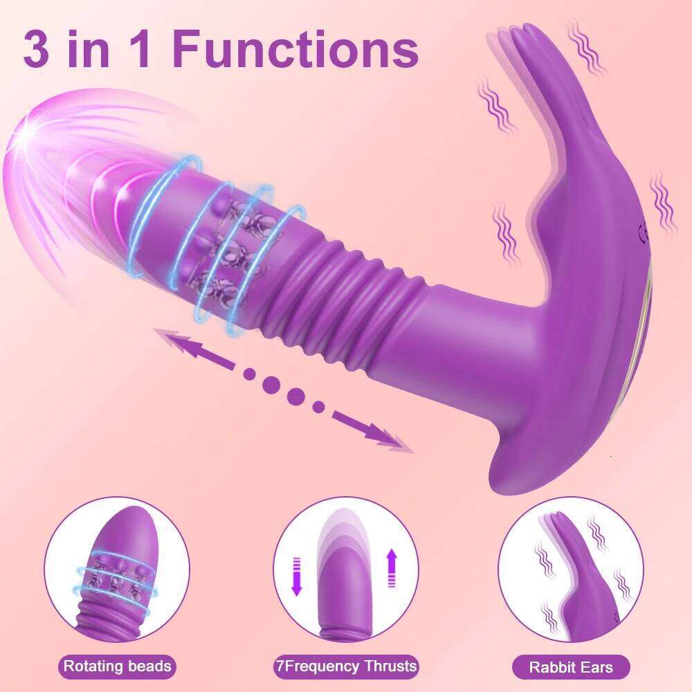 APP Thrusting Vibrator for Women Rotating Telescopic Dildo Bluetooth G Spot Clitoris Stimulator Sex Toy Female Masturbation W260305