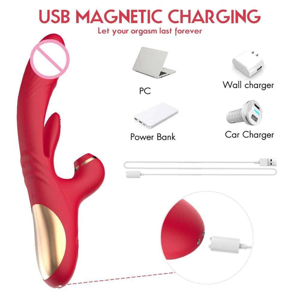 3 IN 1 Tapping Thrusting Dildo for Women G Spot Vibrator Clitoris Clit Stimulator Female Masturbator Adult Sex Toys W260305