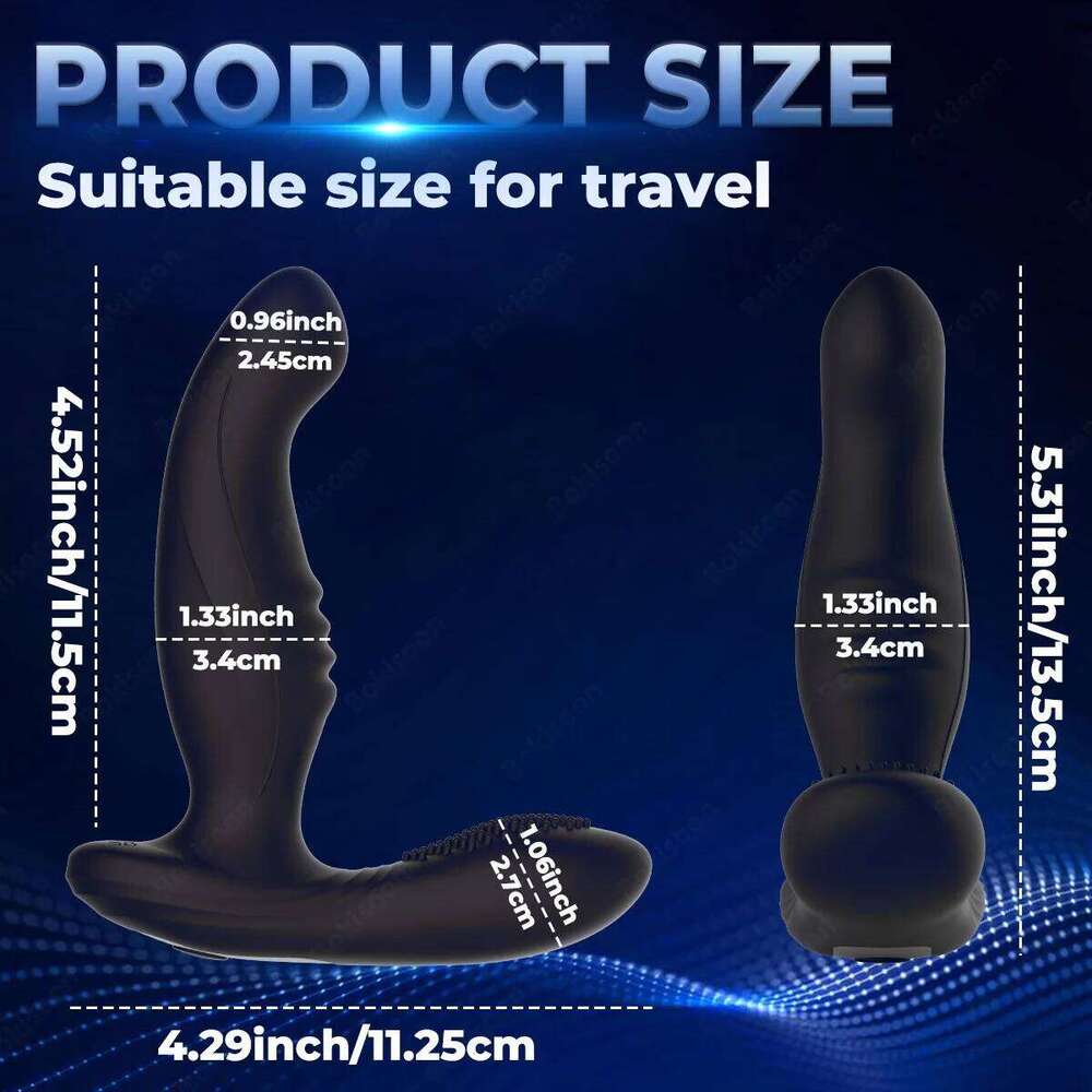 Wiggle Prostate Massager Anal Vibrator Men Remote Control Dual Vibrating Butt Plug Perineum Stimulator Sex Toy for Couples W260305