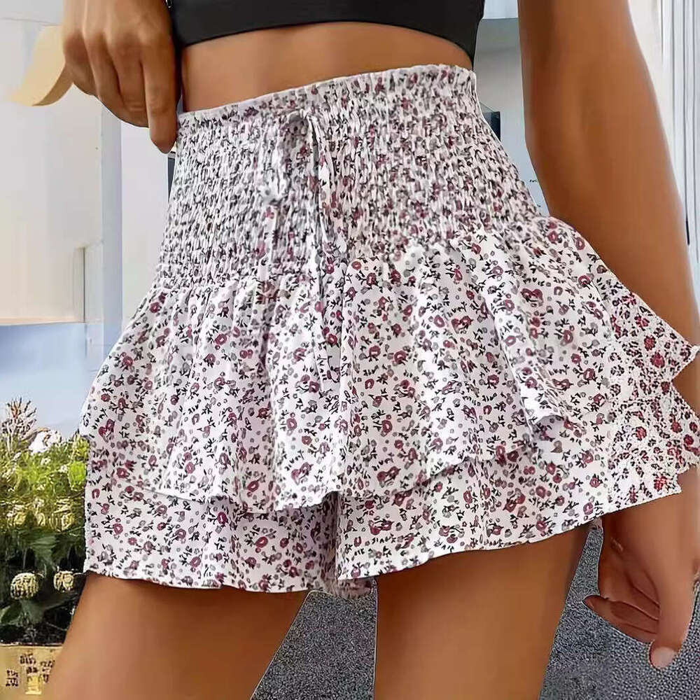 Women's Summer European and American Cross-Border Best-Selling New Fashion Printed Wide-Leg Shorts Loose Versatile Casual Pants