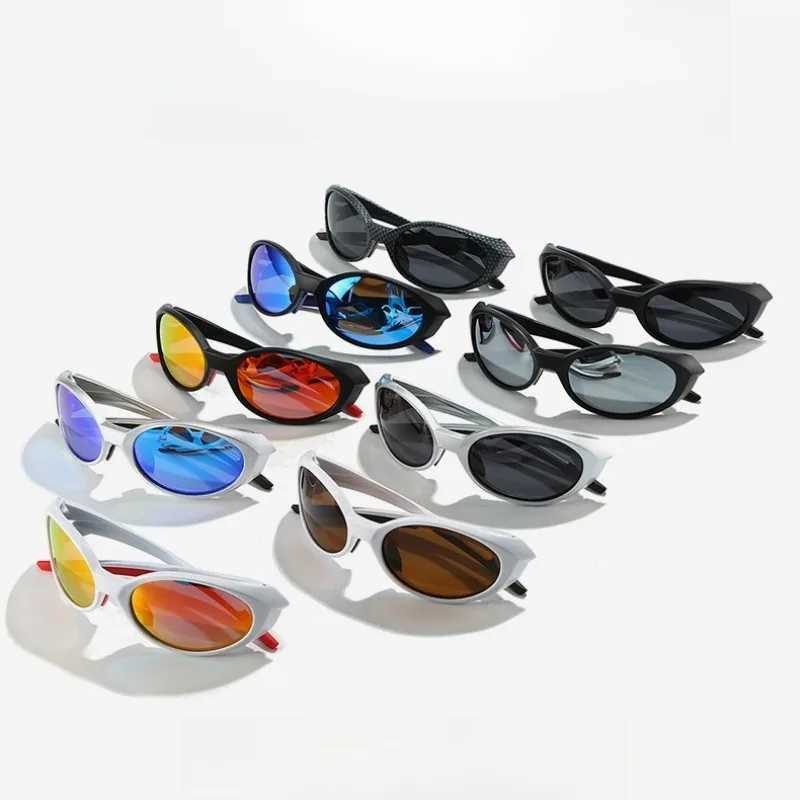 2025New Oval Outdoor Sports Pilot Sunglasses Fashion Y2K Men Driving Sports Sunshade Goggles Beach Cycling UV Protective Glasses S260304