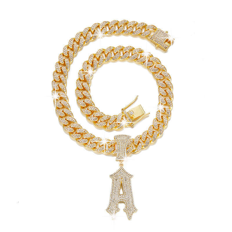 New European and American Big Sword Necklace High-Quality Three-Dimensional Alloy Letter I Hip-Hop Pendant Cross-Border Exclusive