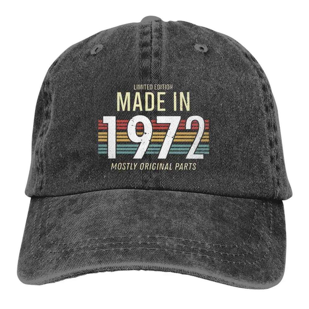 Limited Edition Made In 1972 Mostly Original Parts Unisex Baseball Washed Cotton Cap Vintage Casual Outdoor Sports Hat Y260304