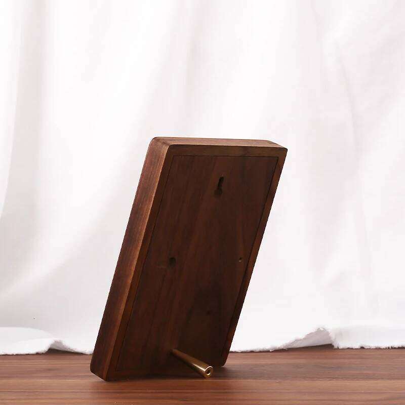 Black Walnut Photo 6/7/8/10 Inch Solid Wood Picture Frame Mortise-Tenon Craft Swing Table Display for Home Decoration H260306