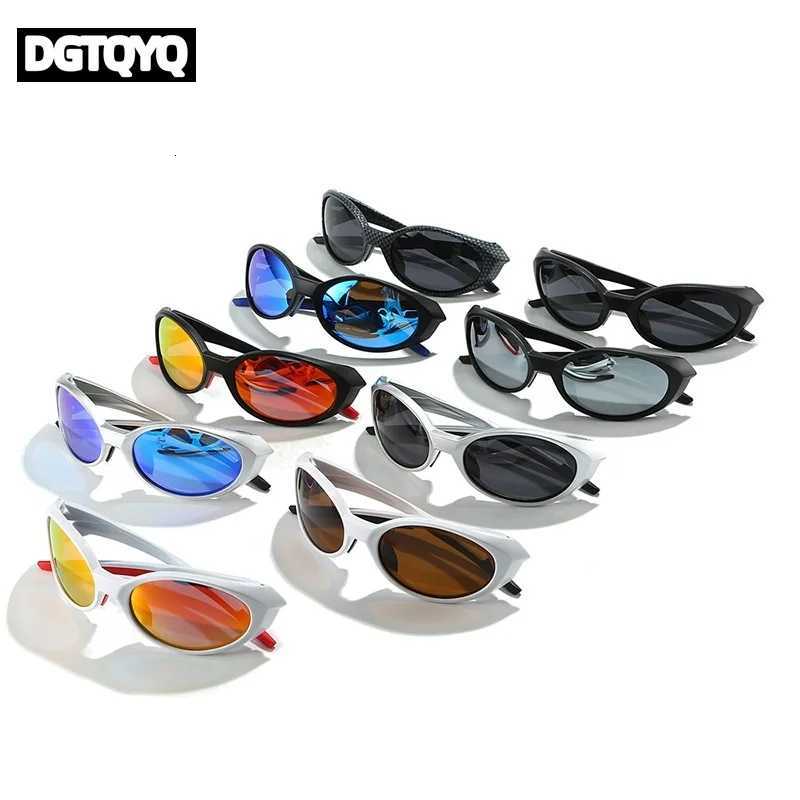 DGTQYQ 2026 Outdoor Sports Polarized Sunglasses Women Men Unisex Oval Glasses Reflective Mirrored Lens Color Patchwork Shades S260304