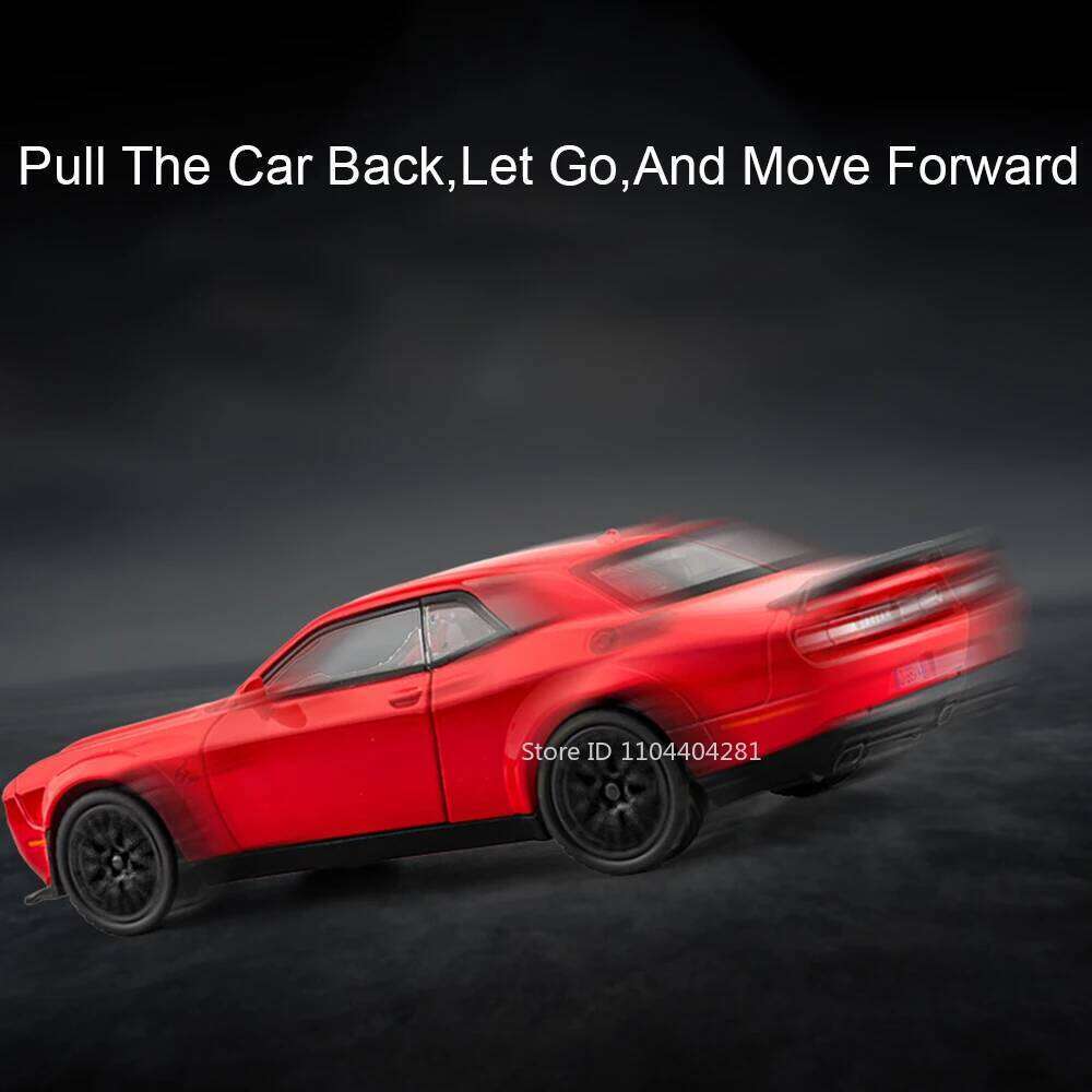 1:32 Challenger SRT Police Cars Alloy Models Toys Diecast Metal Body Doors Opened Sound Light Pull Back Vehices Birthday Present Z260306
