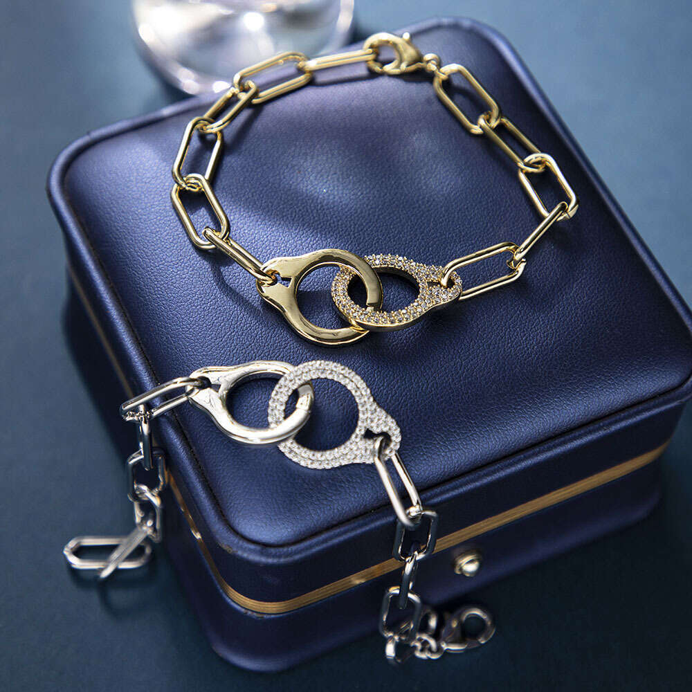 Interlocking Cuban Hip-Hop Niche Design High-End Thick Chain Bracelet European and American Cross-Border Heavy Craft Hand Jewelry