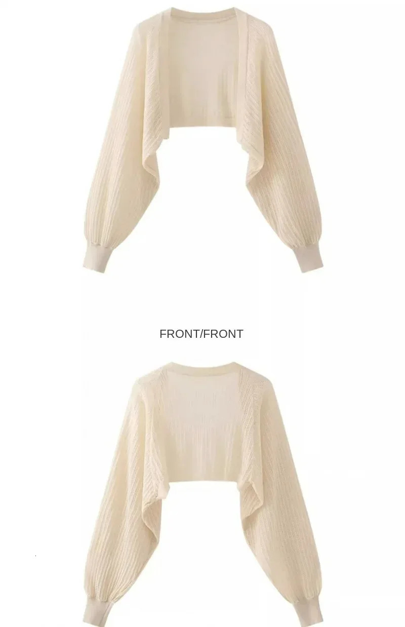 Hollowout Longsleeved Knitted Cardigan Top Womens Summer Thin Jacket Vest Dress Shawl Worn Over A Shirt 260306
