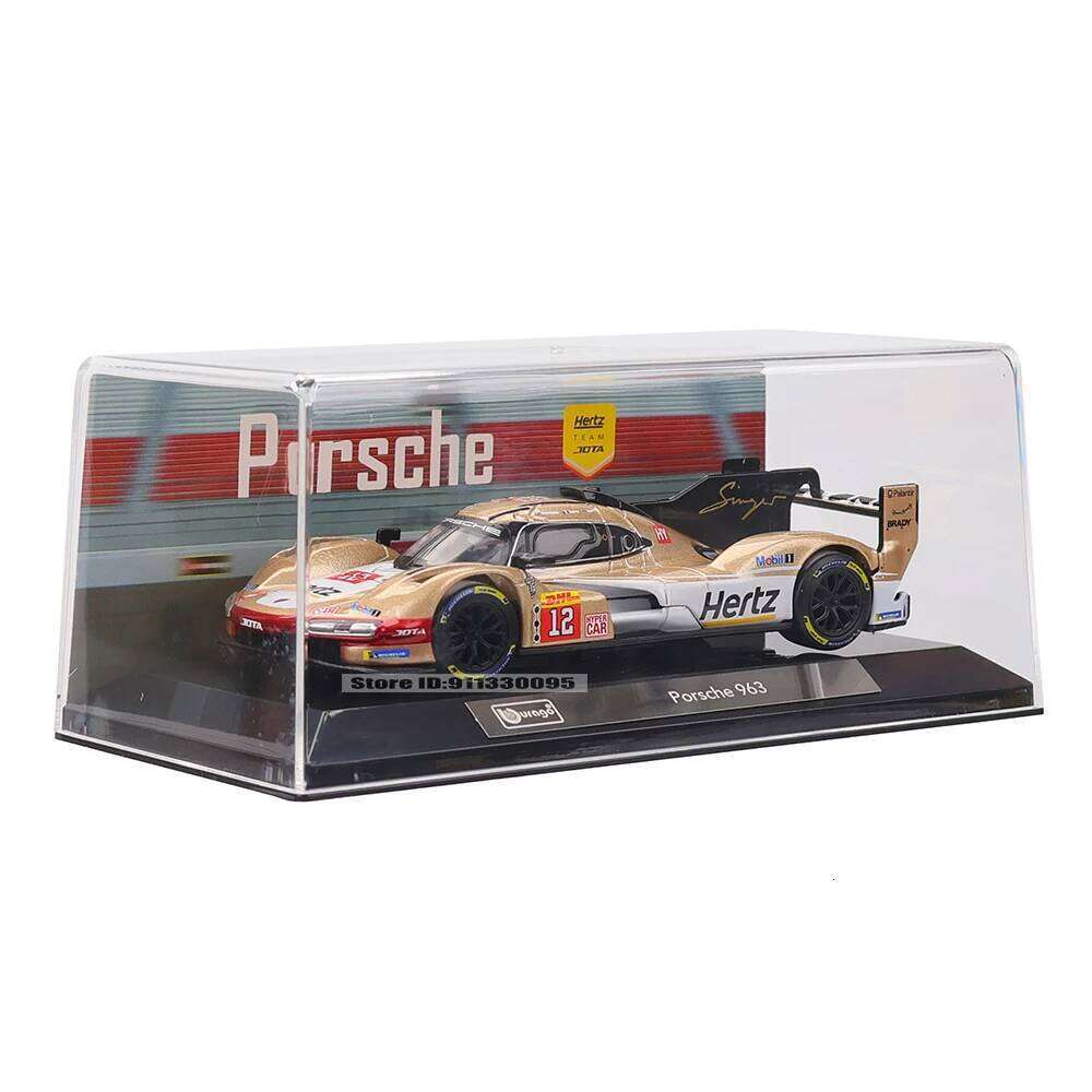 Bburago 1:43 Porsche 963 24 HEURES DU MANS Alloy Luxury Vehicle Diecast Pull Back Cars Model Toy Collection Gift Z260306
