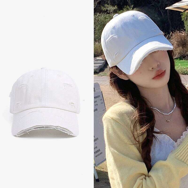 Men's women's new spring and summer hip-hop versatile soft top curved eave retro personality distressed hole duckbill hat Y260304