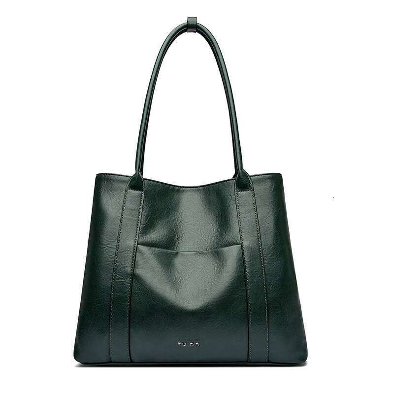 TAURUSCIAGA Large-Capacity Ladies' Genuine Leather Textured Tote Simple Commuting Single-Shoulder Bag, Retro Women's Bag Noble Temperament B