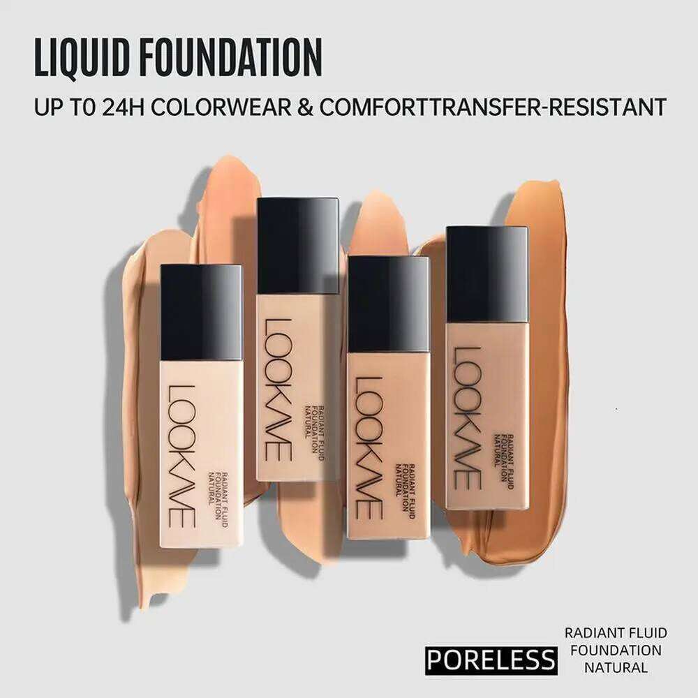 LOOKAVE Long Lasting Full Coverage Natural Matte Liquid Foundation Moisturizing Concealer CC Cream Base Makeup 26L0306