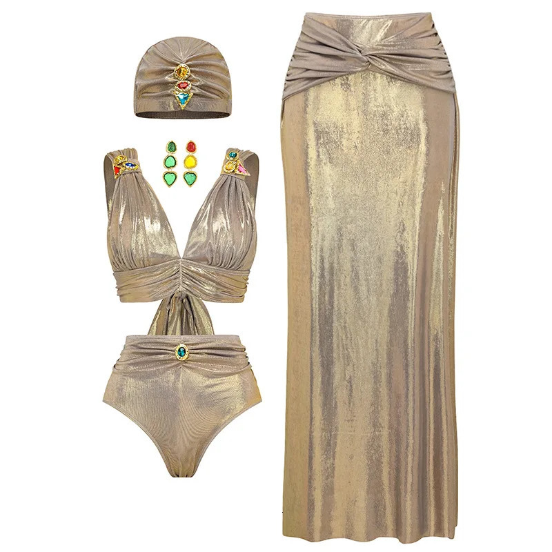 Sexy Bikini Set Printed Brazilian Biquini Women Swimwear Skirt Bathing Suit Girls Summer Beachwear Dress 260306