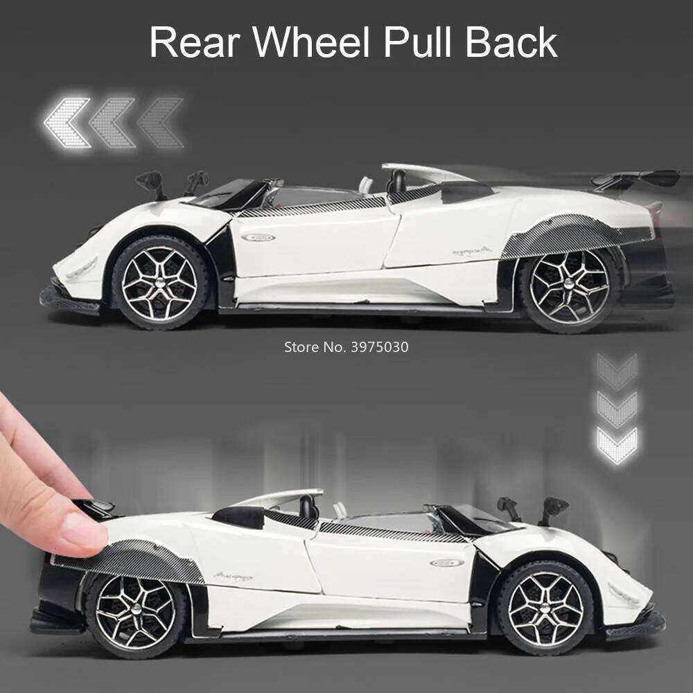 1:32 Pagani Zonda HP Huayra BC Models Cars Toys Doors Opened Miniature Supercars Wheel Shock Absorption Vehicles for Kids Gifts Z260306