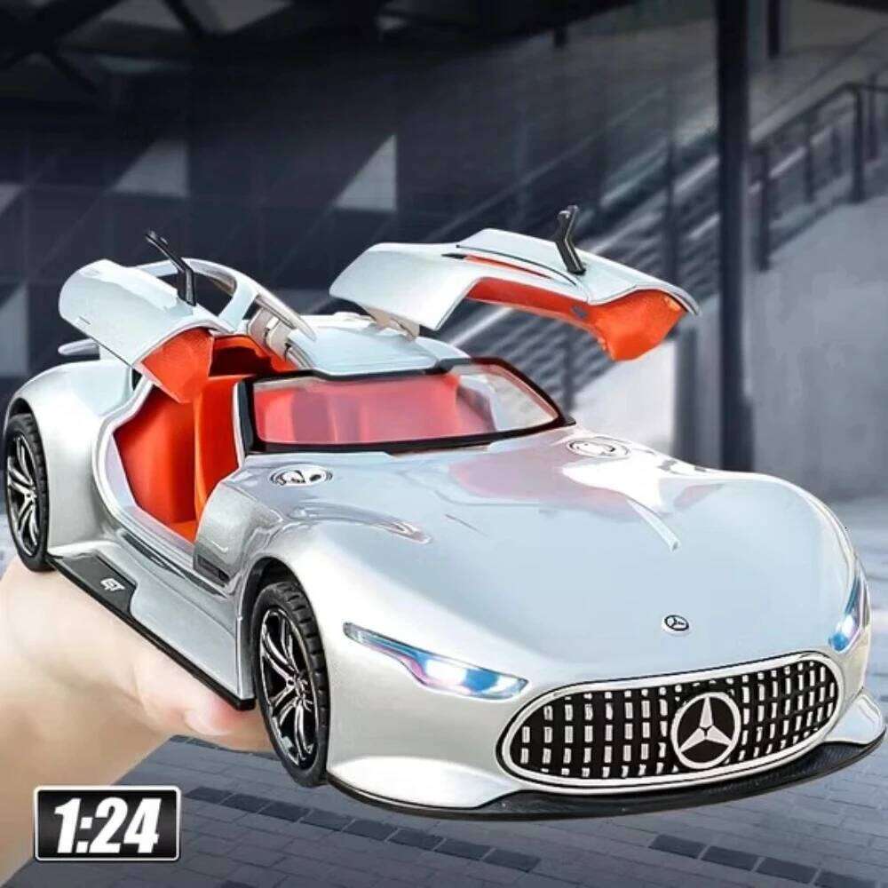 1:24 Vision GT Alloy ONE Sports Car Model Diecast Miniature Toy Sound Light Pull Back Door Opened Vehice for Friend Holiday Gift Z260307