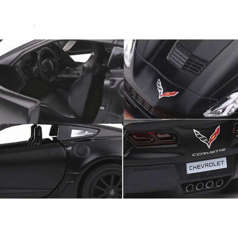 1/36 Scale Moeles Chevrolet Corvette C7 Alloy Diecast Model Toys For Boy Gifts Metal Car Models With Pull Back Vehicles Z260307