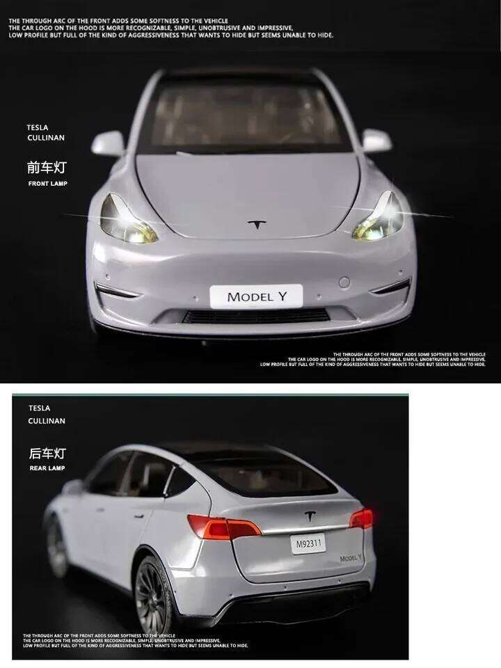 1:24 Tesla Y 3 S Metal Alloy Diecast Car Model Sound And Light Children's Toy Collectibles Birthday Gifts Z260306