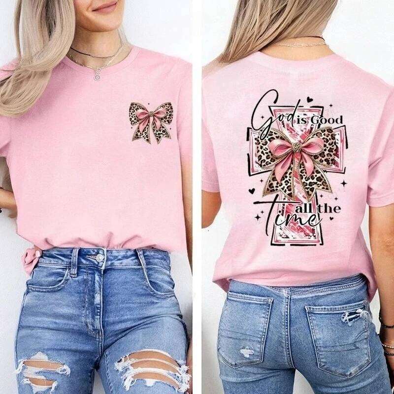 God Is Good All The Time Trend Women Fashion Clothing Graphic T-shirts Clothes Boho Christian Bible Verse Print Shirt Casual Tee XJ260306 XJ260306