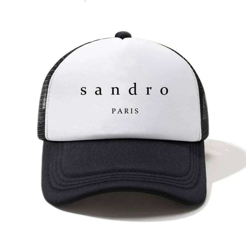 1 "sandrro" printed sponge half mesh outdoor fashion accessory hat, adjustable size, suitable for men and women as a holiday Y260304