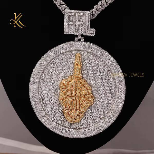 Trendy Custom Moissanite Diamond Pendant Crafted With Unique Hip Hop Design Elegant Statement Jewelry For Fashion Forward