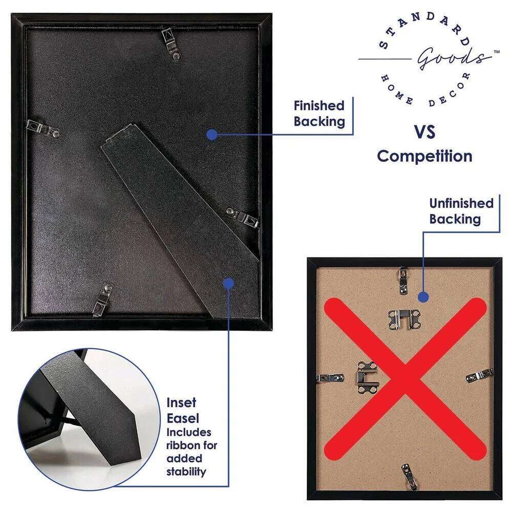 8x10 Black Picture Frames 5-Pack Matted 5x7 Tabletop Wall Display Gallery Framing Durable Shatter Resistance Home Decor H260306