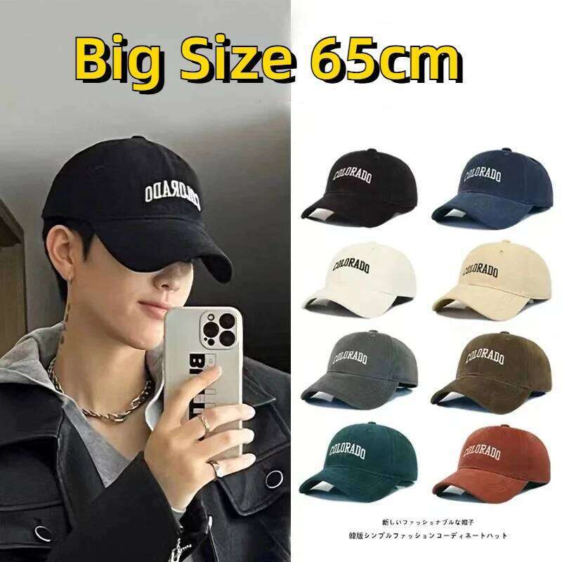2025 Autumn Plus Size 60-65cm Baseball Caps Man 55-60cm Summer Popular Sport Hats Ladies Soft Cotton Sun Cap Big Head Wholesale Y260304