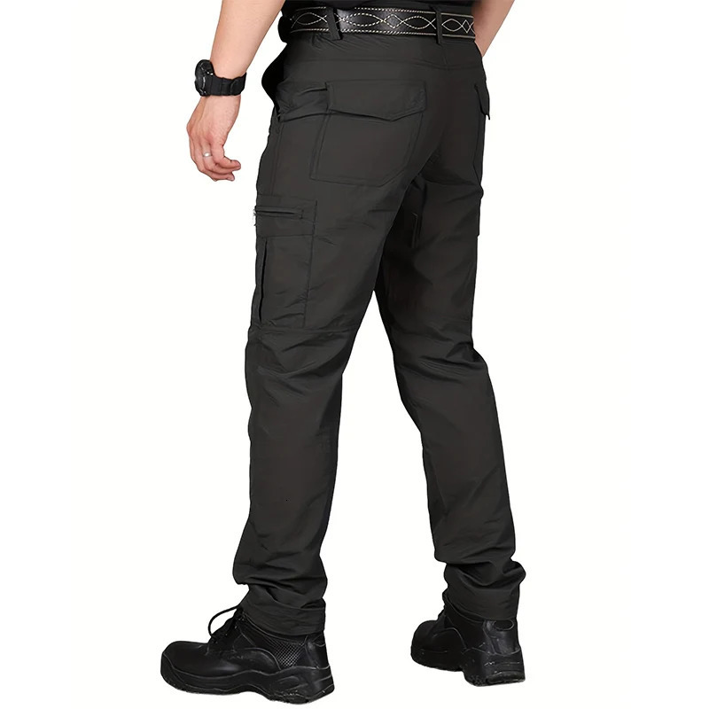 Casual Men Pants Summer Multiple Pockets Cargo Pants Quick Dry Thin Trousers Outdoor Hiking Workout Breathable Long Pant 260304
