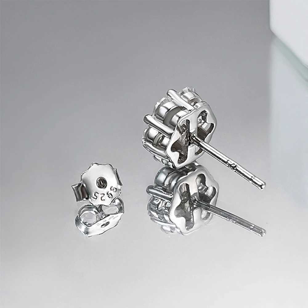 Real D Color Flower Full Moissanite Jewelry Sets for Women 925 Sterling Silver Diamond Pendant Necklace Stud Earrings Jewelry H260307 - view 5