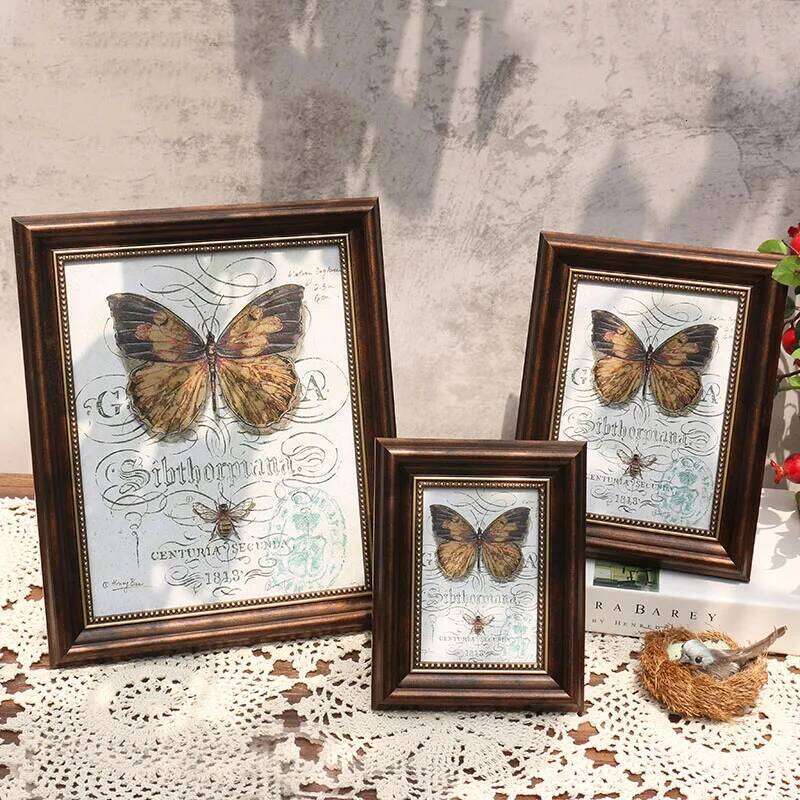 Retro Style Home Setting 1 Pc American Desktop Decoration Decor Photo Frame On Background Wall H260306