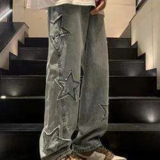 Straight-Leg Jeans For Men, High-End Feel, Trendy Brand, Wide-Leg Pants, Autumn And Winter Style, Loose Fit, American High Street Vibe Pants