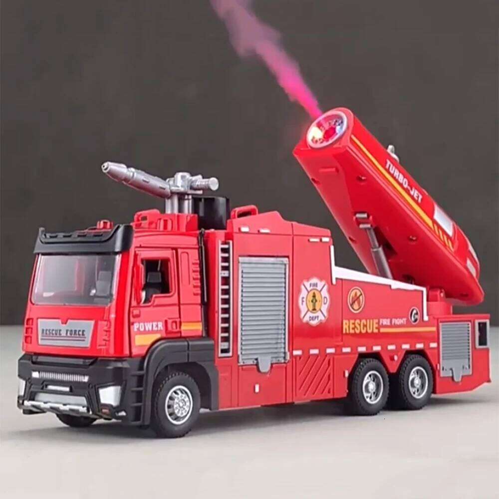 1:32 Fire Engine Model Toy City Sanitation Sweeper Diecast Metal Truck Doors Opened Sound Light Miniature Vehice Children's Toys Z260306