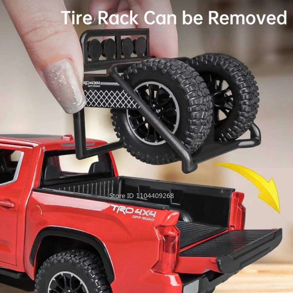 1:24 Tundra LC80 Model Toy Diecast Alloy Car Front Wheel Steering Doors Opened Sound Light Pull Back Vehices for Children's Toys Z260307