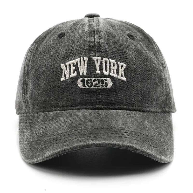 Retro NEW YORK Embroidery Snapback Hat for Men Women Vintage Washed Baseball Caps Spring Autumn Leisure Adjustable Soft Top Hats Y260304