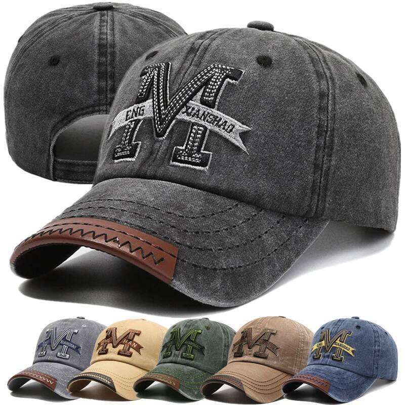 Hot Sale Unisex Baseball M Letter Embroidery Dad Hat Women Men Outdoor Washed Cotton Cap Y260304