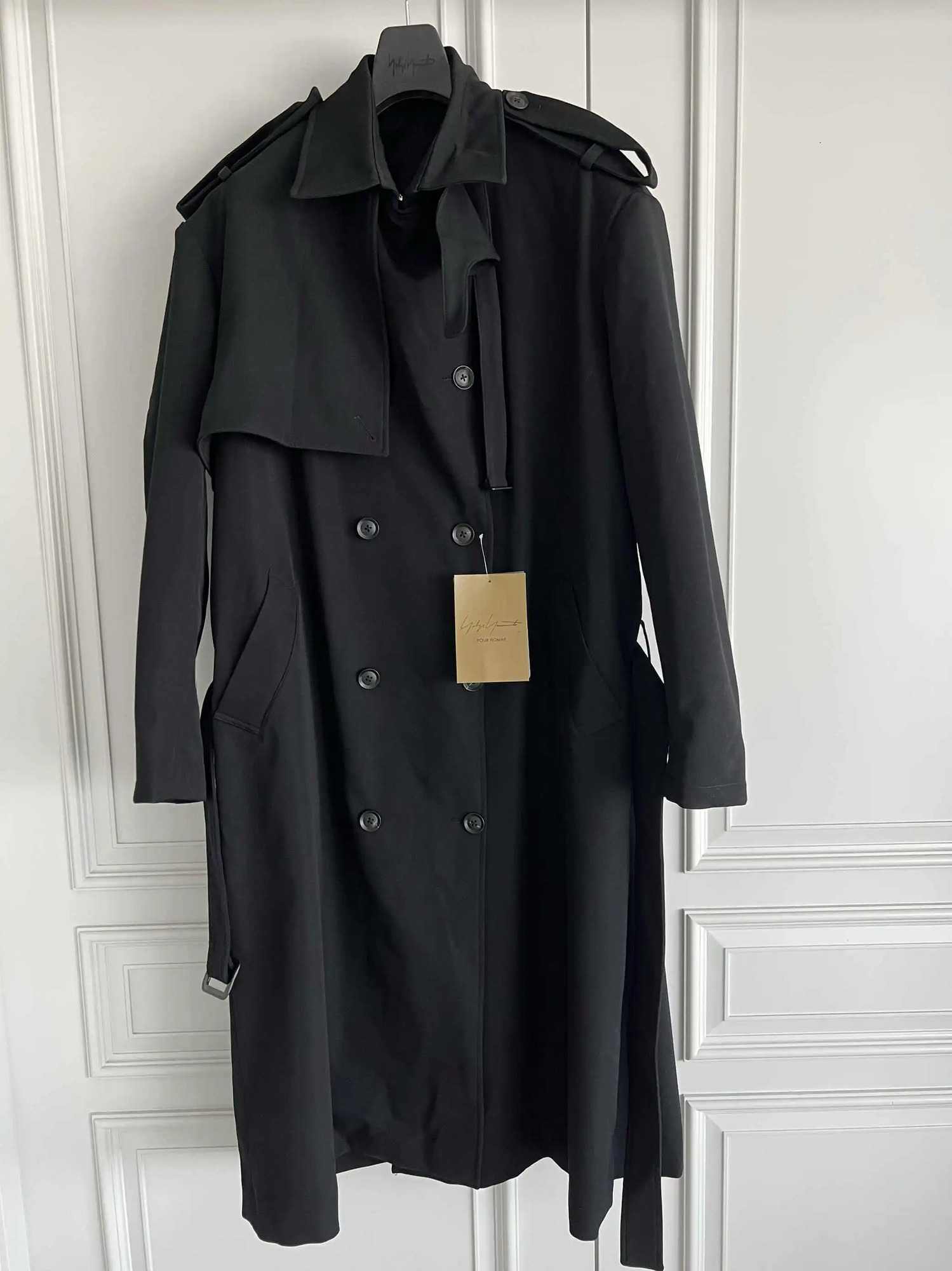 TOP-YAMAMOTO original n black wool coat 260226