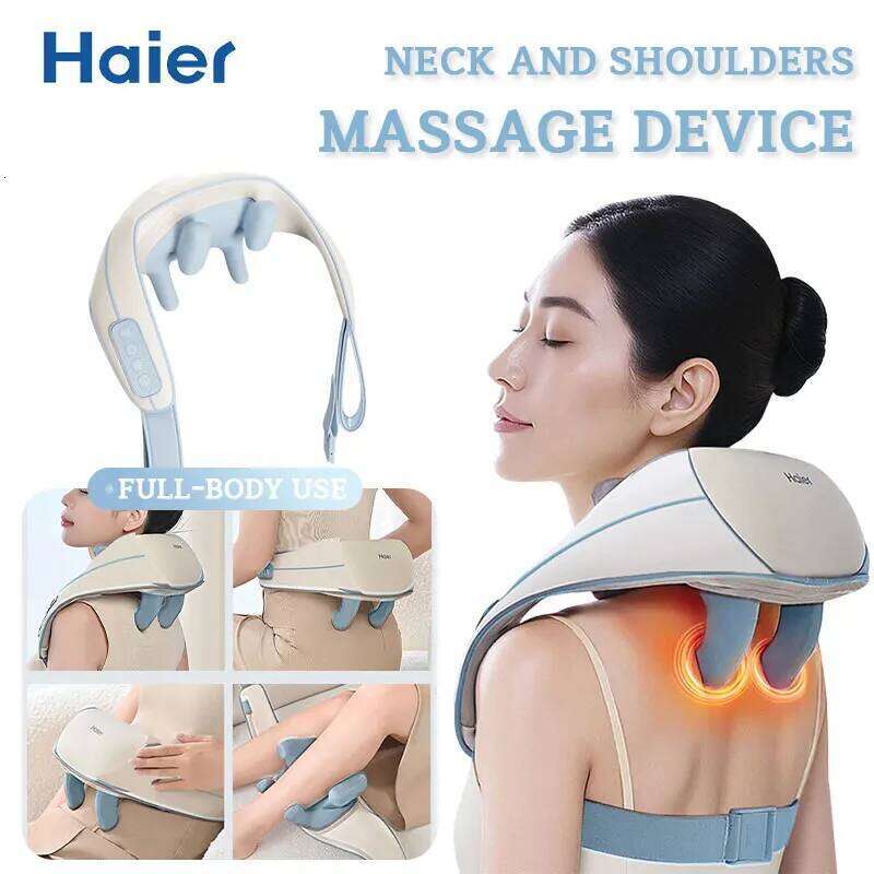 Haier Wireless Back And Shoulder Knead ing Massage Shawl Neck Cervical Relaxing Trapezius Massager 26Y0307