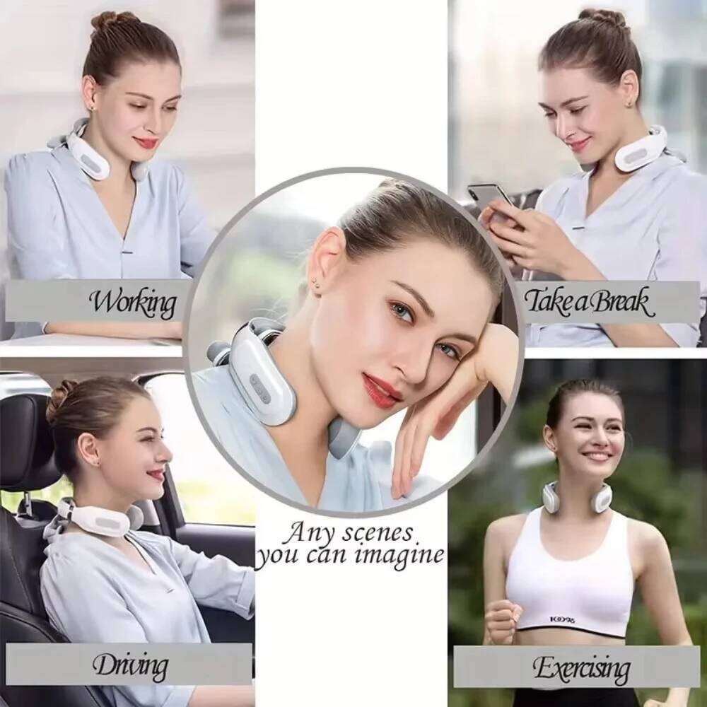 New Massage Intelligent USB Rechargeable Adjustment Heating Pressing Portable Pulse Cervical Spine Massager Neck Care 26Y0307
