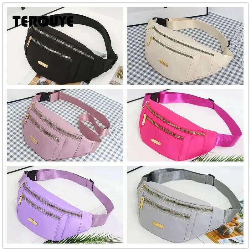 Women Waist Multi-Layer Fanny Pack Phone Essentials During Outdoor Activities Crossbody Purse Sports Chest Bag TEROUYE