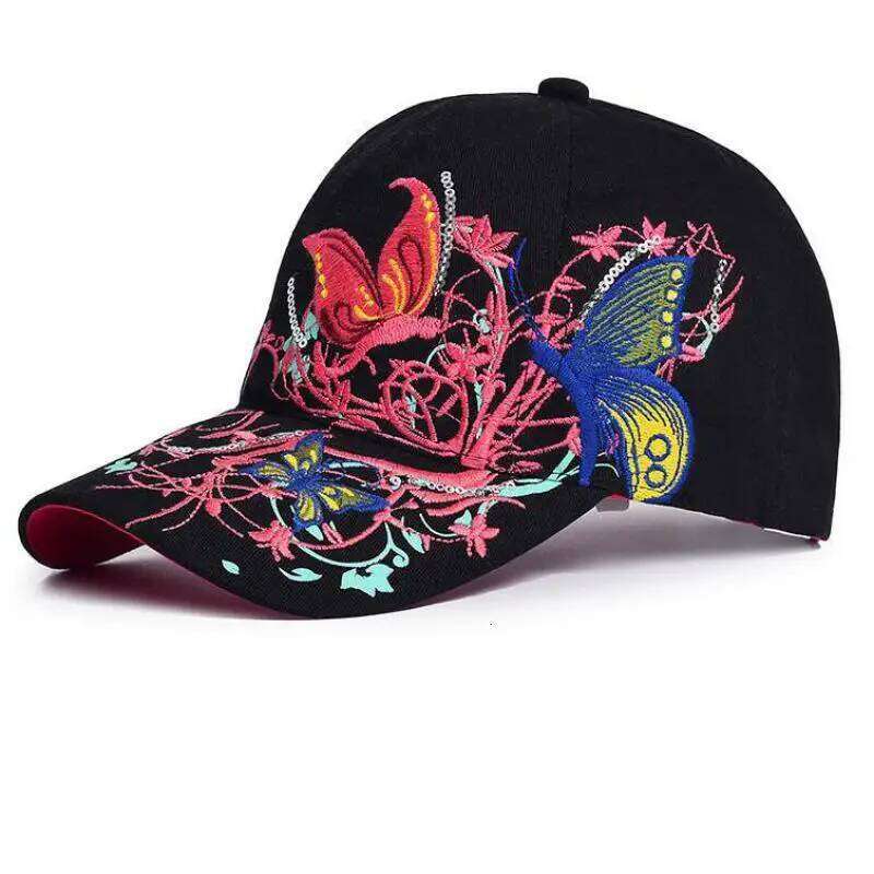 Cap Embroidered Flower Baseball Hat Spring Summer Hats For Women Cotton Snapback Vintage Ethnic Style Sun Visor Y260304