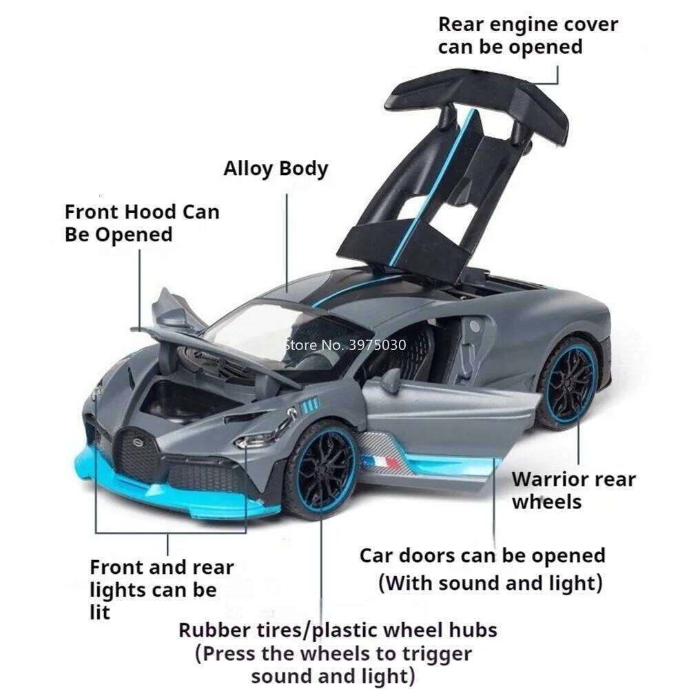 1:32 Scale Veyron Divo Chiron Alloy Cars Miniature Models Toy Metal Diecast Pull Back Vehicles Toys Gifts for Kids Children Boys Z260307