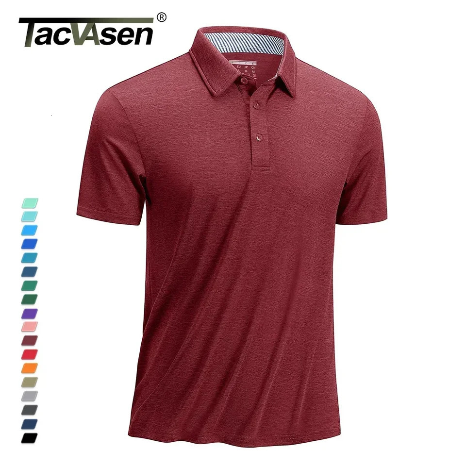 TACVASEN Summer Polo Tshirts Mens Casual Short Sleeve Shirts 3 Buttons Down Quick Dry Breathable Golf Fishing Pullover Workwear 260302