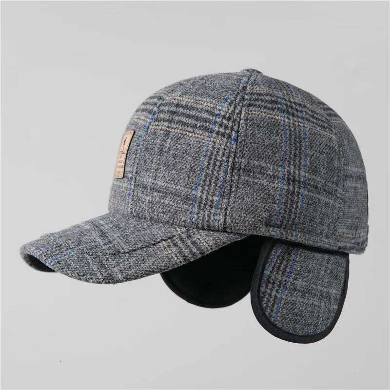Warm Winter Baseball with Ear Flaps Men, Auturnn Thick Cap for Gifts Y260304