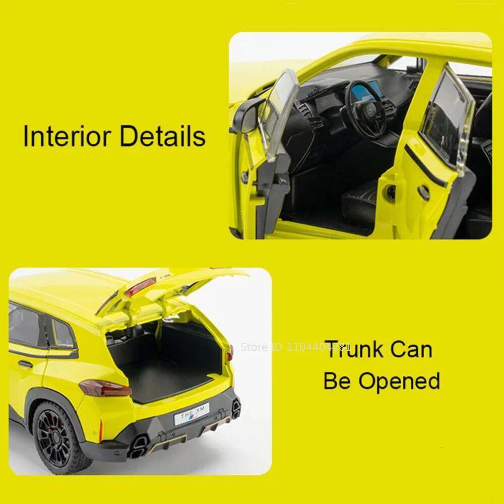 1:24 XM X5 Alloy Miniature Model Toys Diecast Car Sound Light Pull Back 6 Doors Opened Front Wheel Steering Vehice Birthday Gift Z260306
