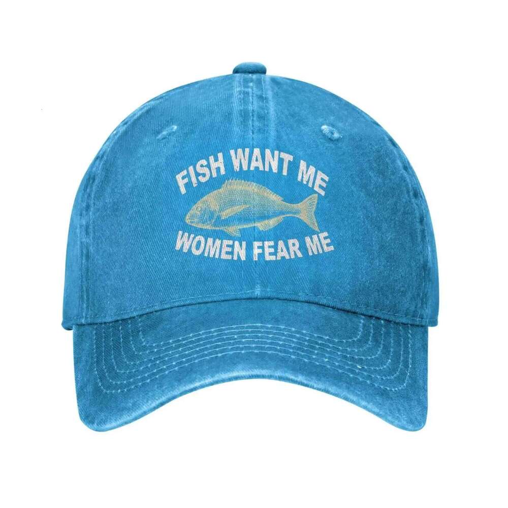 Want Fishes Fear Me Hat for Women Baseball Graphic Cap Y260304