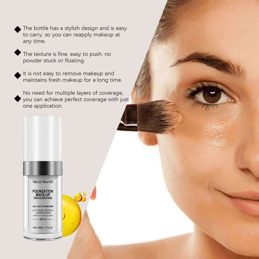 West Month Color Changing Face Matte Finish Moisturizing High Coverage Makeup Base Long-Lasting Waterproof Foundation 26L0306