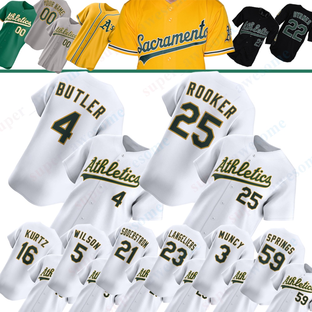 Athletics Baseball Jersey Brent Rooker Jeff McNeil Zack Gelof Tyler Soderstrom Lawrence Butler Jacob Wilson Shea Langeliers Nick Kurtz Max Muncy Rickey Henderson